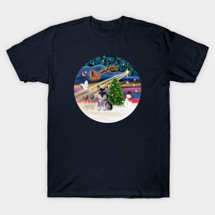 "Christmas Magic" with a Schnauzer Puppy T-Shirt